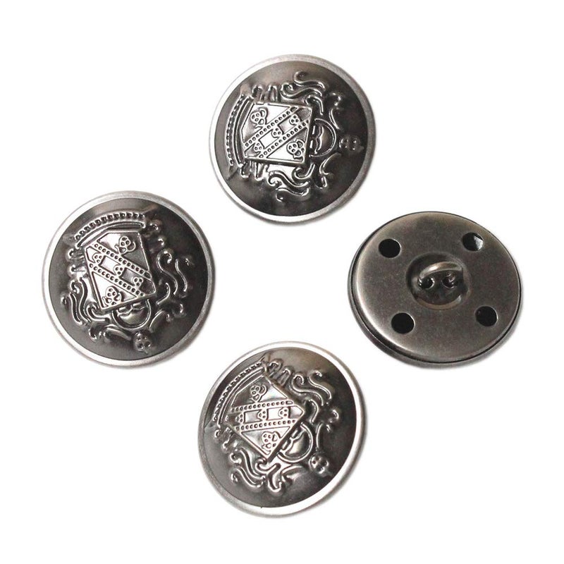 YaHoGa 14 PCS Antique Silver Blazer Buttons Set 20mm (4/5 inch) 15mm (3/5 inch) for Blazers, Suits, Sport Coat, Uniform, Jackets (MB20320) - Image 2